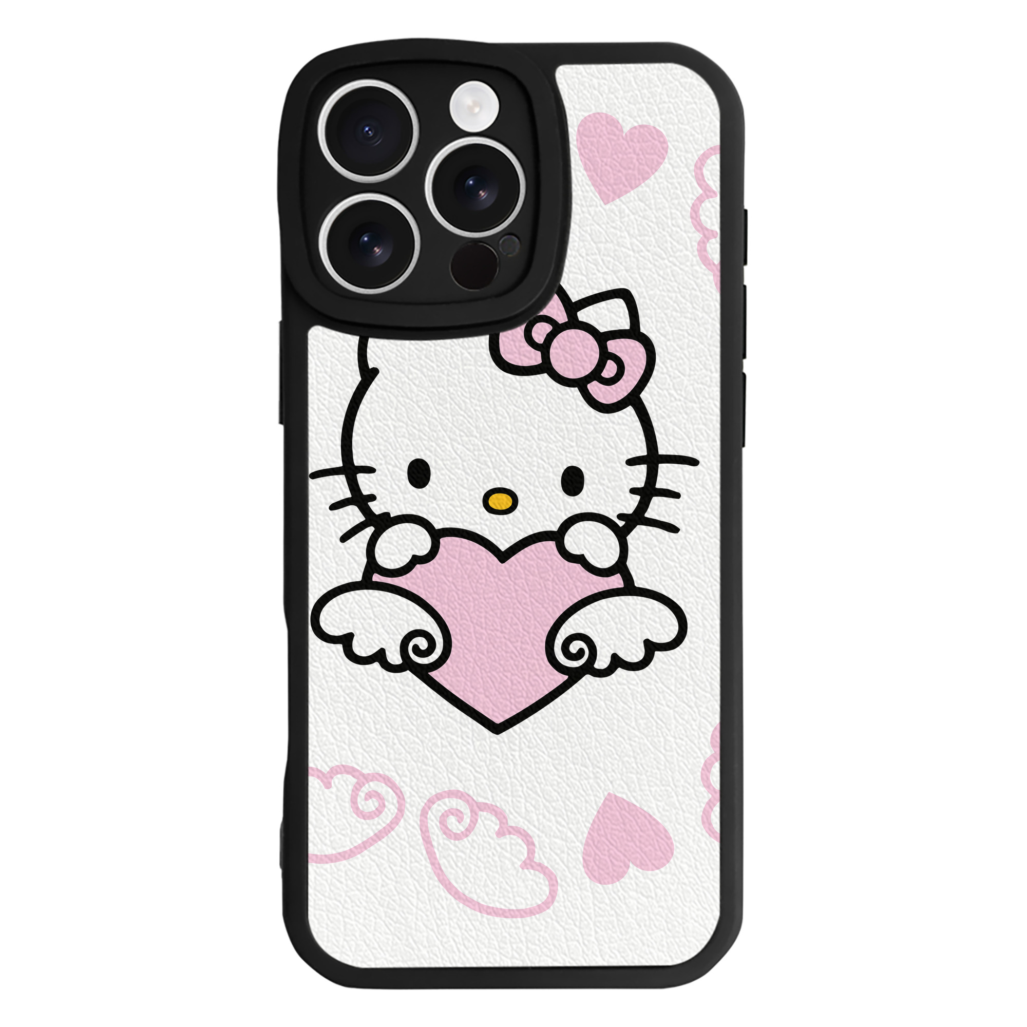 （画像用） Hello Kitty ハローキティ 【iPhone 16シリーズ対応】シリコンスマホケース（レザー調） 材質：シリコン